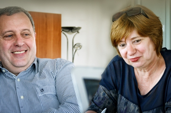 Michel Meyer en Chris Reniers, respectievelijk voorzitter en vicevoorzitter van de ACOD. (Foto Solidair, Salim Hellalet)