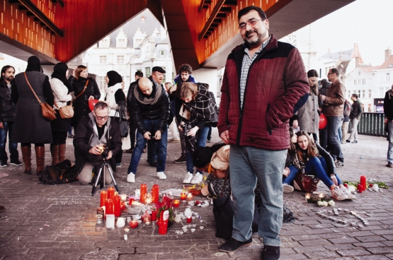 “Het is aan mij, aan alle moslims, aan alle Belgen om onze eenheid te tonen. Door op straat te komen en deze haat en verdeeldheid een halt toe te roepen.” (Foto Solidair, Geertje Franssen)