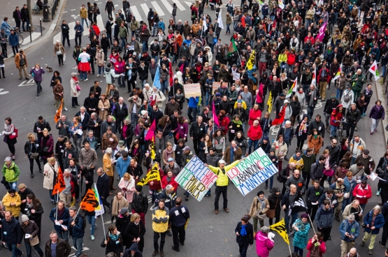 Parijs, 9 april 2016. Betoging tegen de arbeidsmarkthervorming in Frankrijk. (Foto copivolta / Flickr)