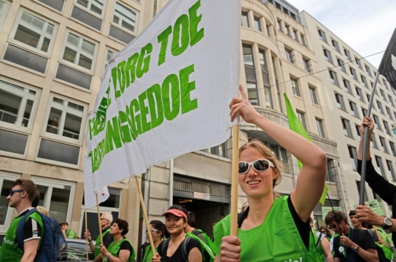 Betoging van 10 juni in Brussel. (Foto Solidair, Vinciane Convens)