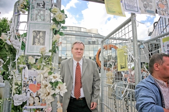 Jan Fermon op het proces Dutroux, dat in 2004 beëindigd werd (foto Solidair, Salim Hellalet)