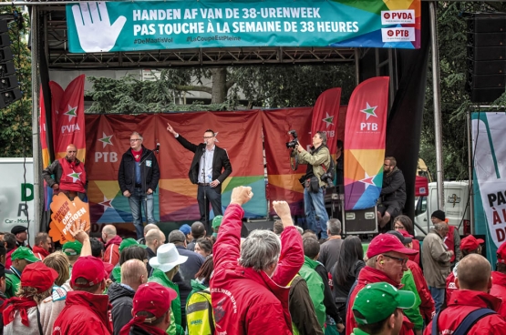 Op 24 mei betoogden tienduizenden mensen tegen de wet-Peeters. (Foto Solidair, Salim Hellalet)