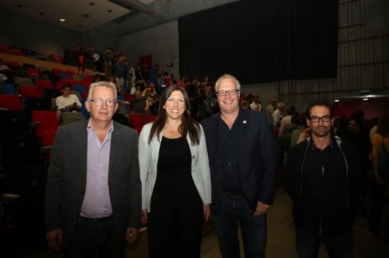 Pierre Laurent, Zoe Konstantopoulou, Peter Mertens en Ismael Gonzalez. (Foto Solidair, Dieter Boone)