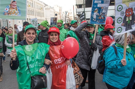 Non-profitmanifestatie op 24 november 2016, Brussel. (Foto Solidair, han Soete)