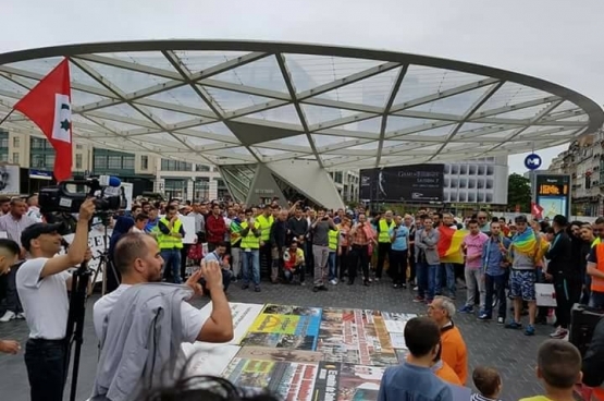 Op 24 juni was er in Brussel een solidariteitsbetoging voor de Marokkaanse beweging. (Foto Mohamed Aadel)