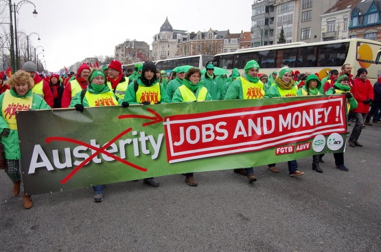 Betoging tegen het Europa van de sociale afbraak, maart 2013. (Foto Solidair, han Soete)