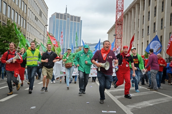 Belemmering van het verkeer maakt deel uit van de sociale geschiedenis van ons land. Dat is al duizenden keren gebeurd. Zonder die actievorm hadden we nooit krachtsverhoudingen kunnen opbouwen om zaken te veranderen. (Foto Solidair, Vinciane Convens)