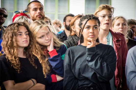 Op 6 september 2018 kwamen in Gent honderden jongeren samen tegen Schild & Vrienden. (Foto Solidair, Geertje Franssen)