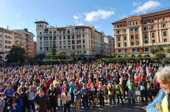 Betoging op maandag 21 oktober in Barakaldo bij Bilbao. (Foto: Coordinadora Estatal por la Defensa del Sistema Público de Pensiones)