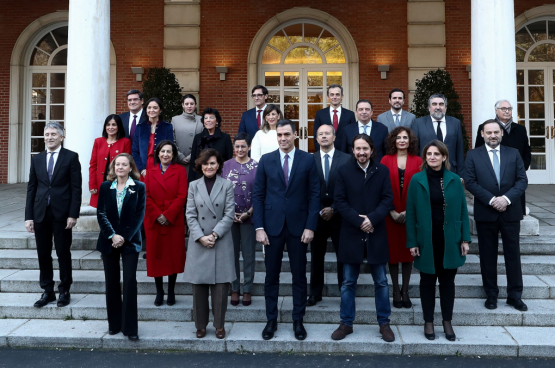De nieuwe Spaanse regering (Foto Moncloa / Fernando Calvo)