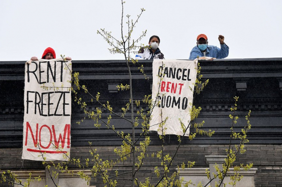 Een derde van de huurders in de VS kan de huur niet meer betalen. De beweging "cancel rents" (schrap de huur) groeit zienderogen. (Foto Facebookpagina Rent Strike)