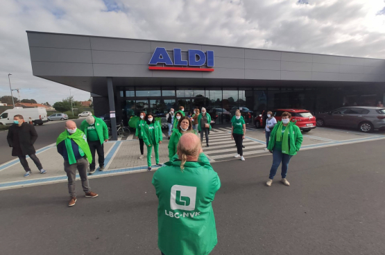 De spontane staking breidde uit naar 36 winkels en leverde meteen resultaat op. (Foto PVDA)