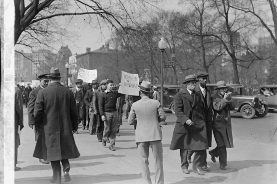 Manifestatie voor Werk, 5 maart 1930 in Washington. Deze manifestatie was onderdeel van een nationale actiedag op initiatief van de Amerikaanse Communistische Partij. (Foto Washington Area Spark)