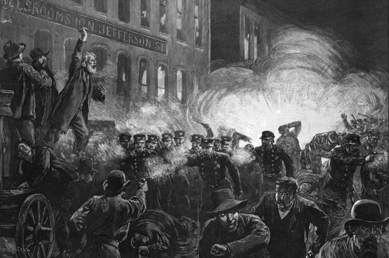 "The Haymarket riot", Haymarket Square, Chicago, 1886