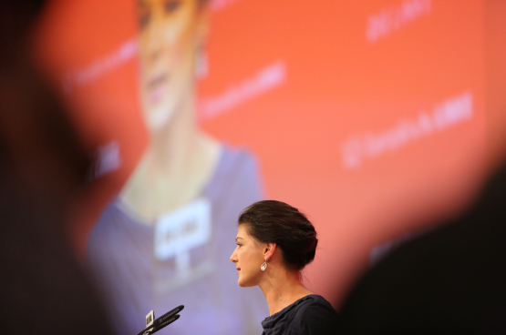 Voor Sahra Wagenknecht, boegbeeld van Die Linke, staat geen van de drie kandidaat-opvolgers voor Merkel garant voor een socialer Duitsland. (Foto Die Linke)