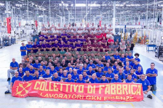 De werknemers, zowel vakbondsleden als niet-vakbondsleden, organiseerden zich in een Collettivo di Fabbrica (Fabriekscollectief). (Foto Collettivo Di Fabbrica - Lavoratori Gkn Firenze)