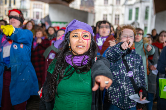 Betoging op Internationale Vrouwendag in Gent, 8 maart 2020. (Foto Dieter Boone)