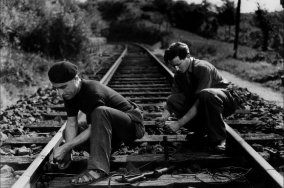 Beeld uit de film "La Bataille du rail" van René Clément, 1946.