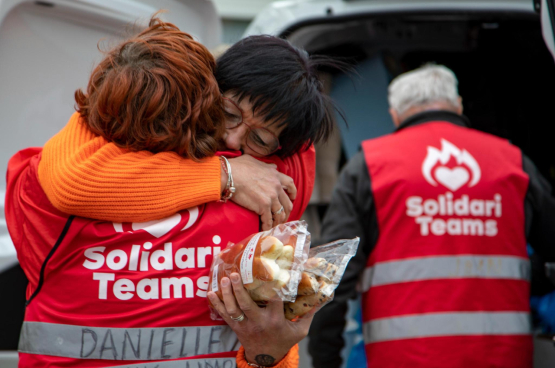 Vrijwilligers van de SolidariTeams in 2021 in Pepinster. (Foto Solidair)