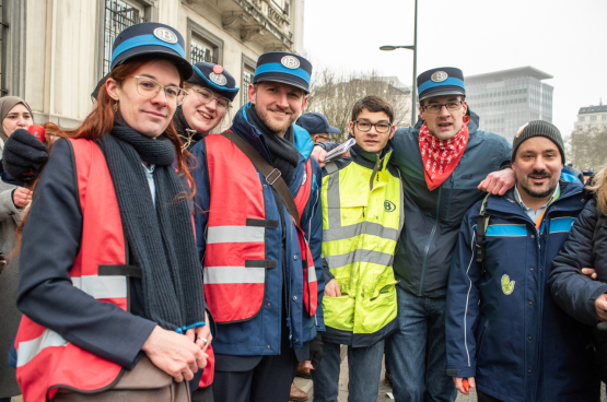 Manifestatie in gemeenschappelijk front op 13 februari (Foto Solidair, Karina Breys)